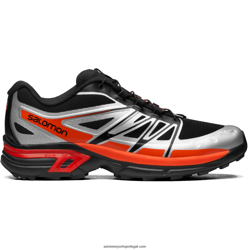 Salomon sapatos esportivos masculinos - xt-wings 2 04D6V8185 preto/prata/laranja vibrante