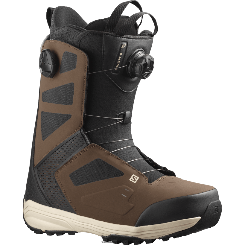 Salomon botas de snowboard masculinas - dialog dual boa 04D6V8586 marrom/preto/sálvia