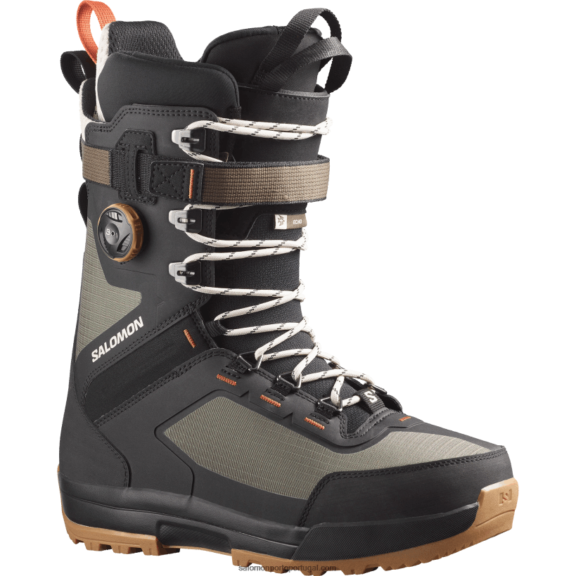 Salomon botas de snowboard masculinas - echo lace sj boa 04D6V8593 verde militar-x/preto/ocre queimado