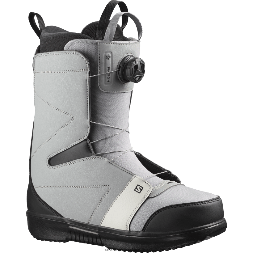 Salomon botas de snowboard masculinas - facção boa 04D6V8599 cinza/preto/branco