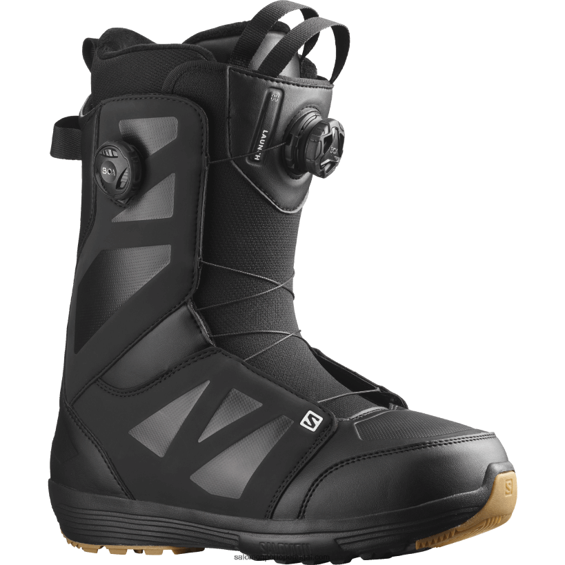 Salomon botas de snowboard masculinas - launch boa sj boa 04D6V8589 Preto branco