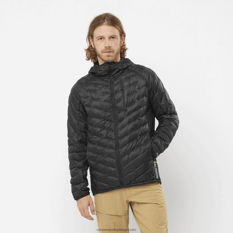 Salomon Jaqueta com capuz isolada para homem - contorno primaloft 04D6V81087 preto profundo