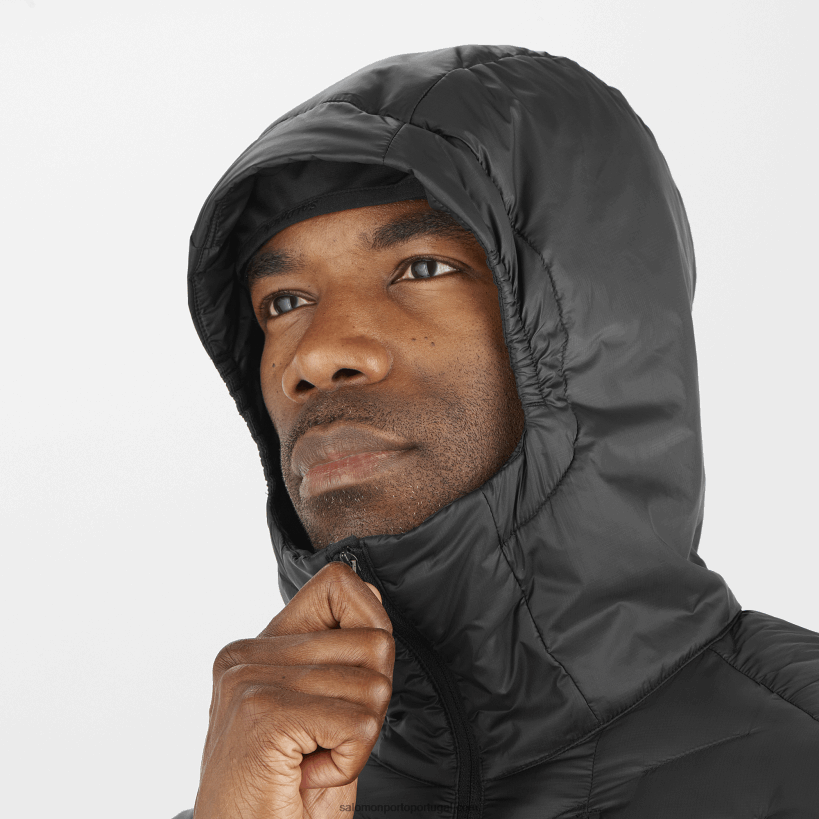 Salomon Jaqueta com capuz isolada para homem - contorno primaloft 04D6V81087 preto profundo