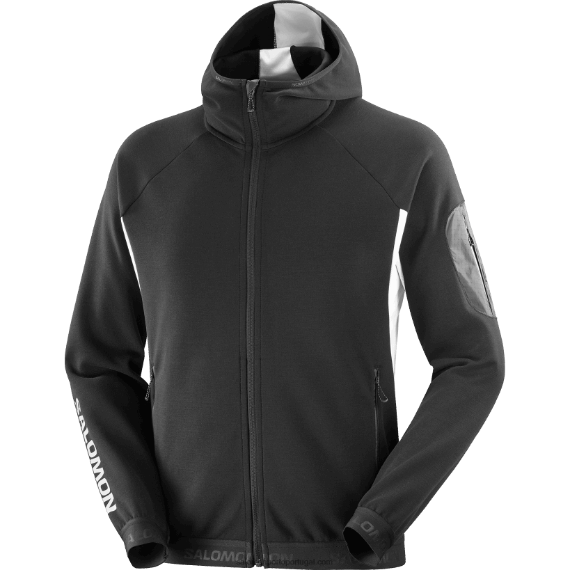 Salomon jaqueta midlayer masculina com zíper completo - equipe 04D6V81110 preto/branco profundo