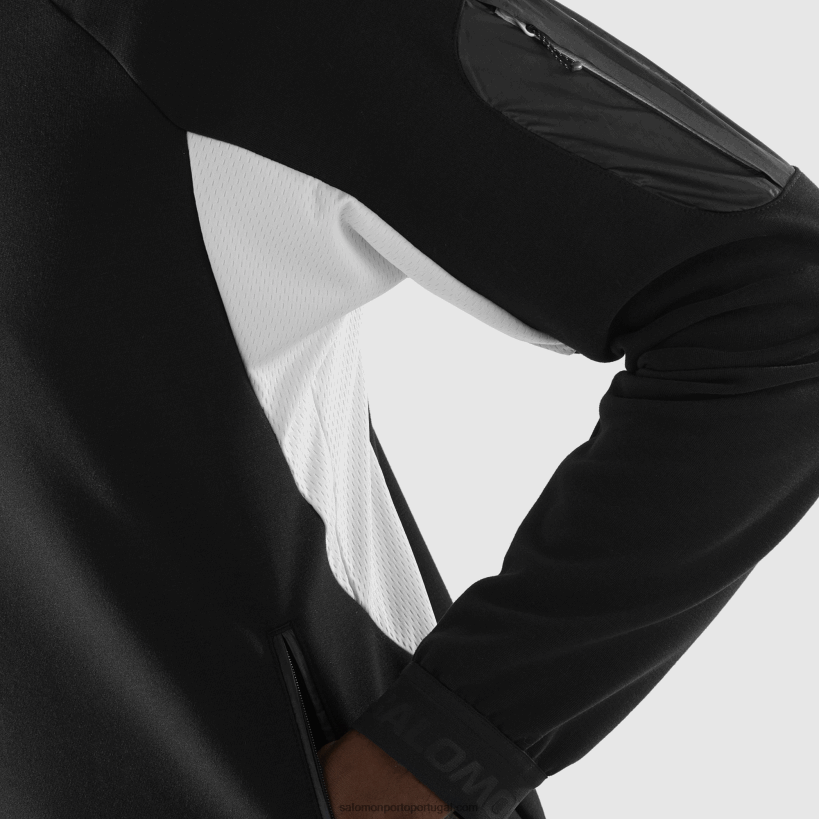 Salomon jaqueta midlayer masculina com zíper completo - equipe 04D6V81110 preto/branco profundo