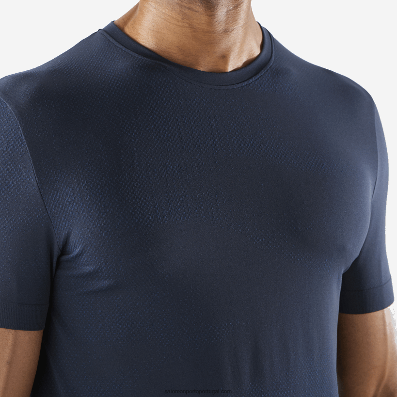 Salomon camiseta manga curta masculina - essencial sem costura 04D6V8244 íris da marinha/céu noturno