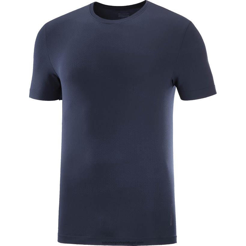 Salomon camiseta manga curta masculina - essencial sem costura 04D6V8244 íris da marinha/céu noturno