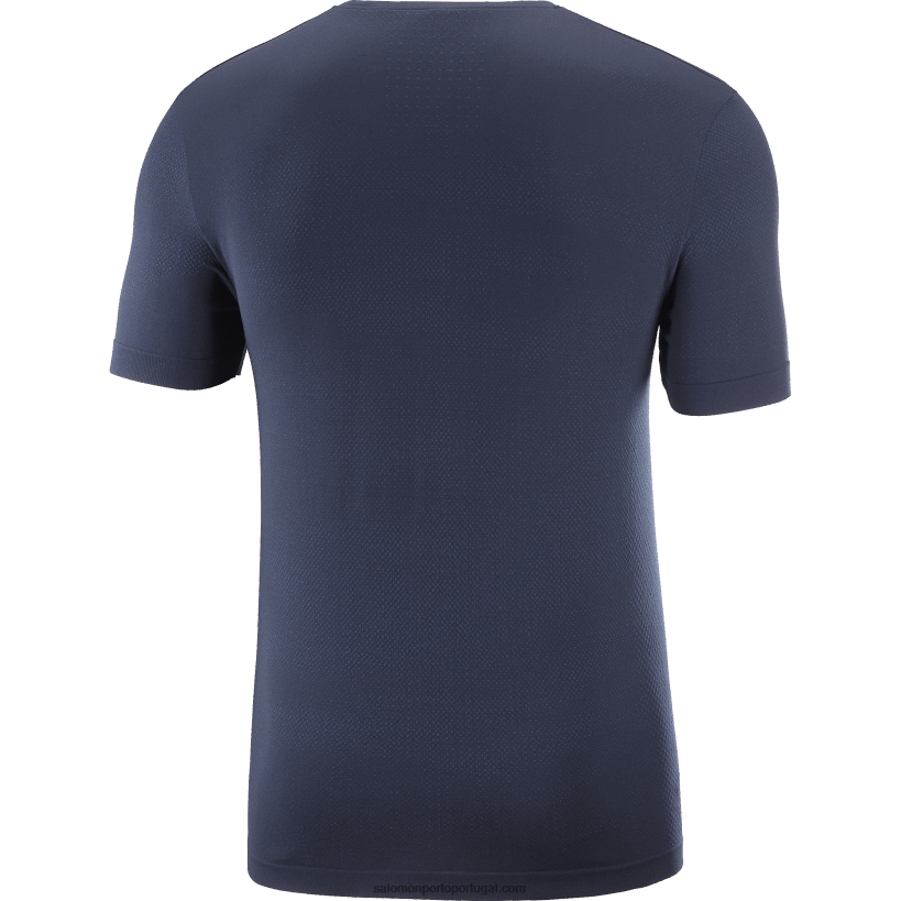 Salomon camiseta manga curta masculina - essencial sem costura 04D6V8244 íris da marinha/céu noturno