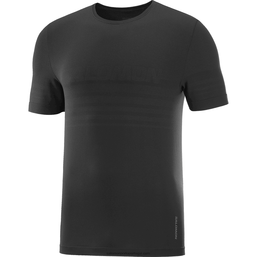 Salomon camiseta manga curta masculina - essencial sem costura 04D6V8245 preto profundo