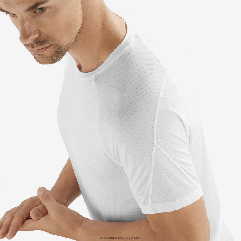 Salomon t-shirt de manga curta para homem - cross run 04D6V8234 branco