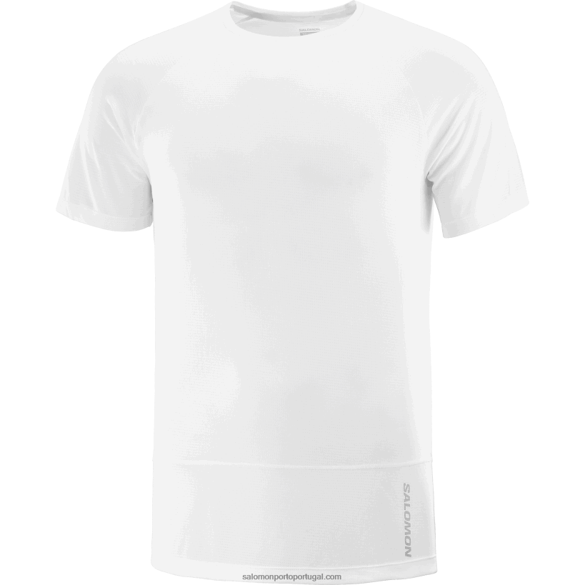 Salomon t-shirt de manga curta para homem - cross run 04D6V8234 branco