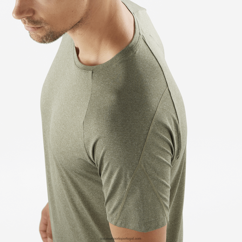 Salomon t-shirt de manga curta para homem - cross run 04D6V8237 folha de uva/urze