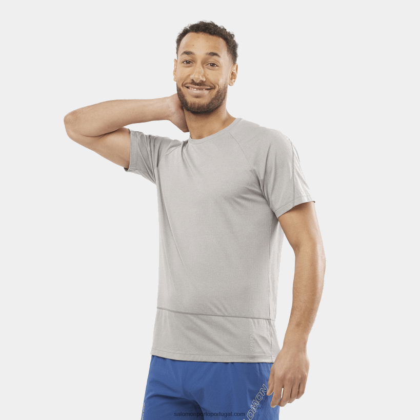 Salomon t-shirt de manga curta para homem - cross run 04D6V8239 liga/urze