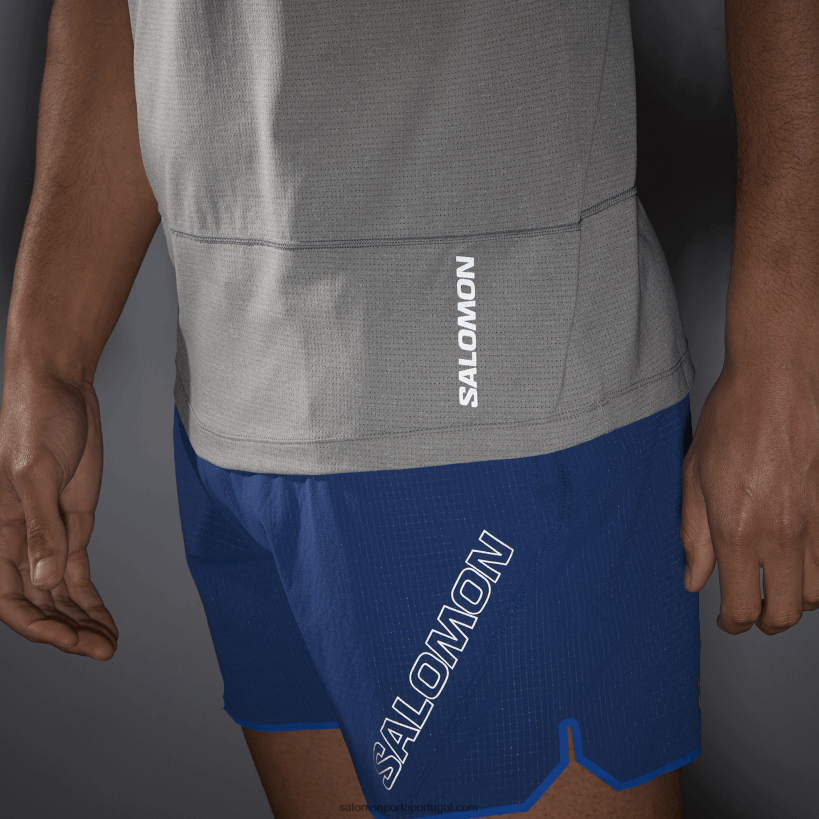 Salomon t-shirt de manga curta para homem - cross run 04D6V8239 liga/urze
