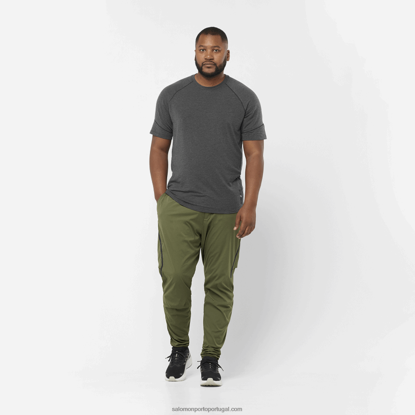 Salomon t-shirt de manga curta para homem - runlife 04D6V81200 preto profundo/urze