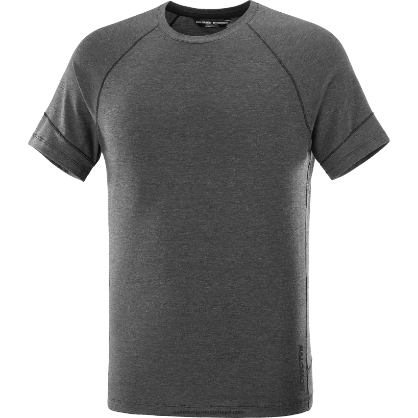 Salomon t-shirt de manga curta para homem - runlife 04D6V81200 preto profundo/urze