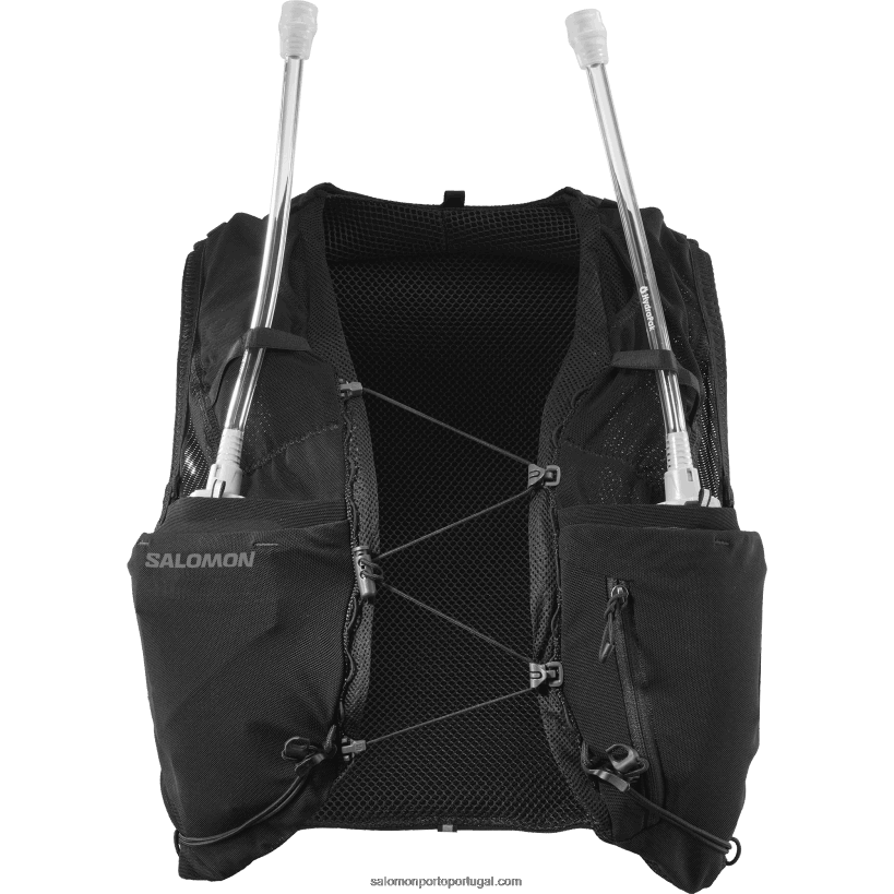 Salomon colete de corrida feminino com frascos inclusos - adv skin 5 04D6V8972 preto/ébano