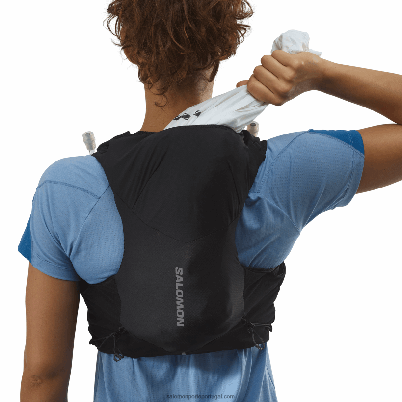 Salomon colete de corrida feminino com frascos inclusos - adv skin 5 04D6V8972 preto/ébano