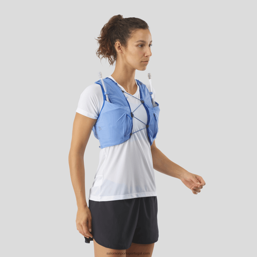 Salomon colete de corrida feminino com frascos inclusos - sense pro 10 04D6V8978 provence/ébano/azul náutico