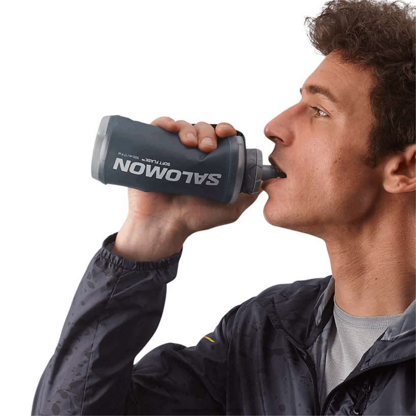 Salomon handheld feminino com frasco incluso - ativo 04D6V8984 preto/cinza ardósia