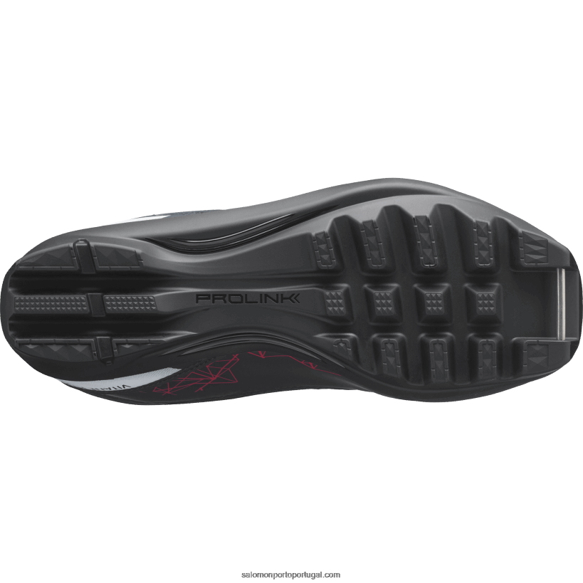 Salomon bota nórdica clássica feminina - vitane plus prolink 04D6V81339 ébano/vermelho/branco
