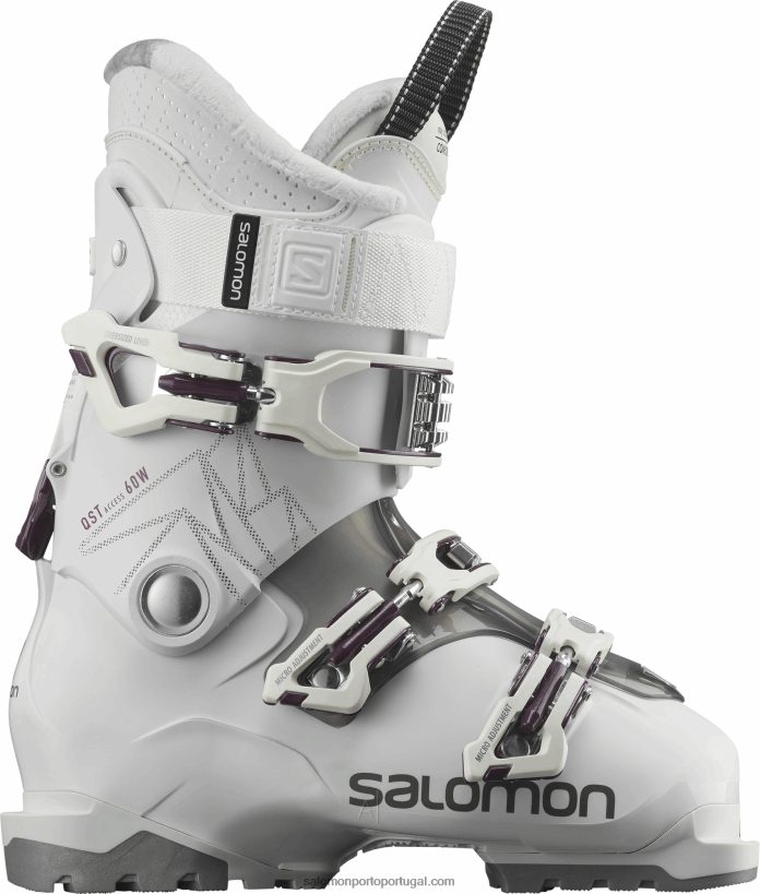 Salomon botas all-mountain femininas - qst access 60 04D6V81041 branco/antracite translúcido/bordeaux