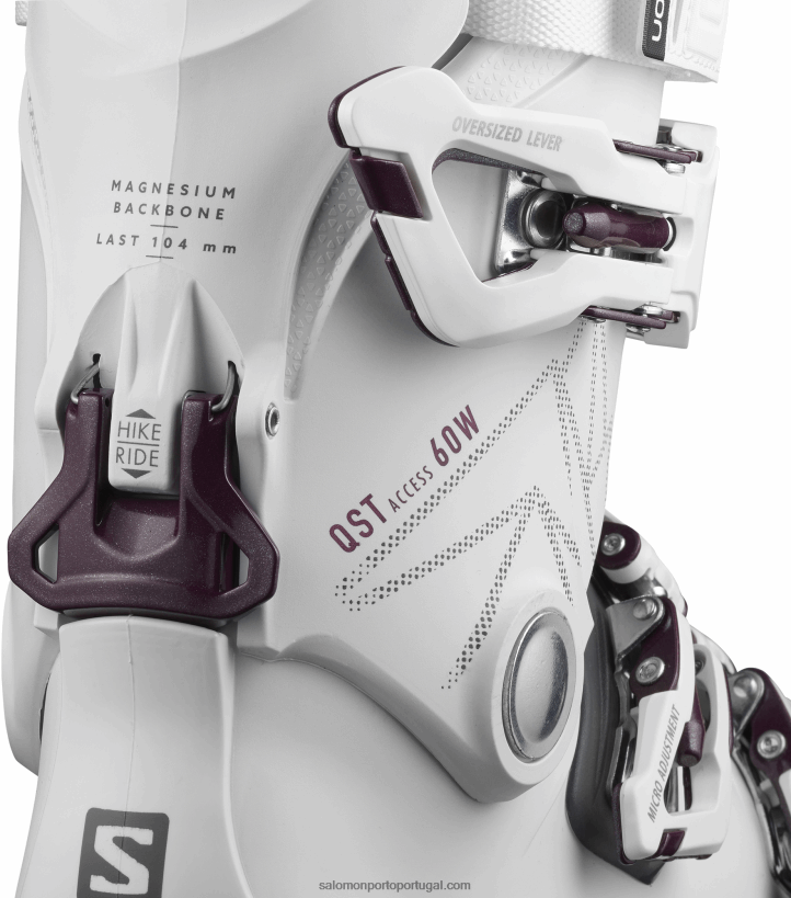 Salomon botas all-mountain femininas - qst access 60 04D6V81041 branco/antracite translúcido/bordeaux