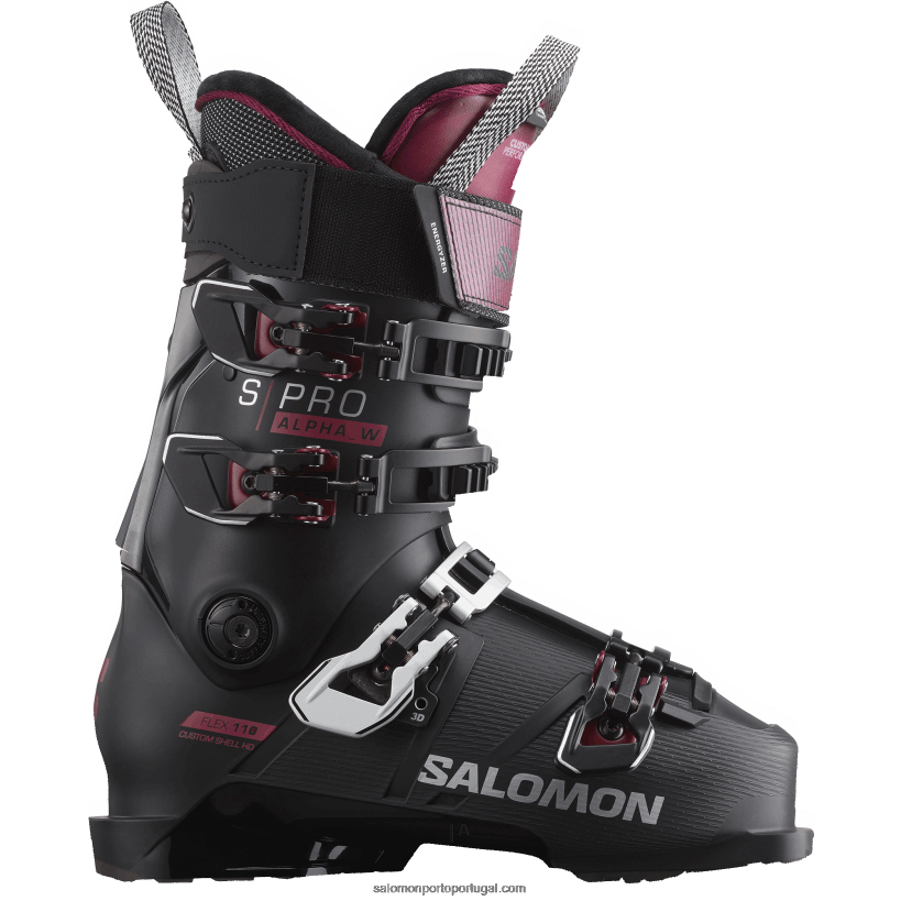 Salomon botas de pista para mulher - s/pro alpha 110 el 04D6V81027 preto/cordovão/prata