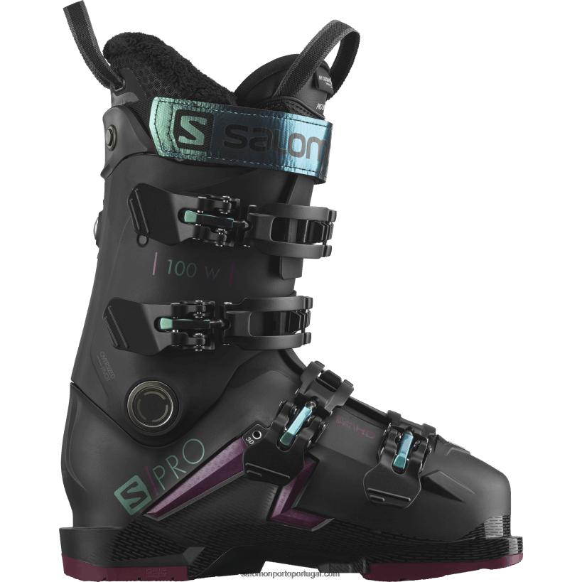 Salomon botas de pista para mulher - s/pro mv 100 04D6V81030 preto/bordô/verde shift