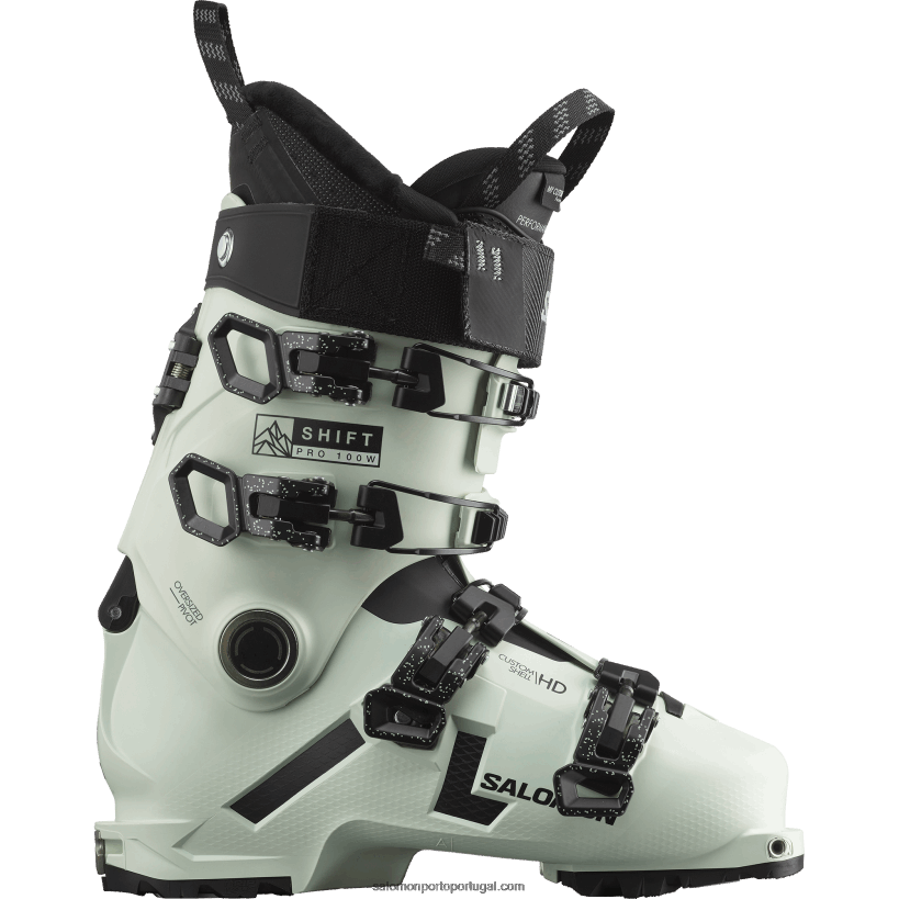 Salomon botas freeride femininas - shift pro 100 em 04D6V81037 musgo branco/preto/branco