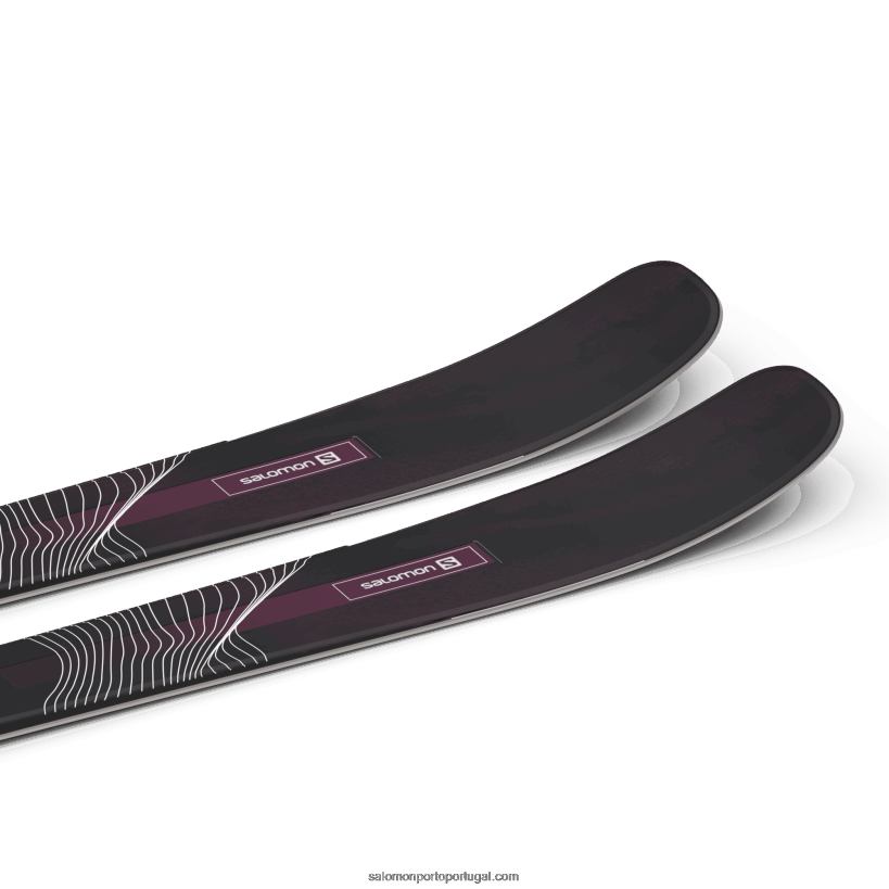 Salomon esquis all-mountain femininos - postura 84 04D6V81003 preto/bordeau