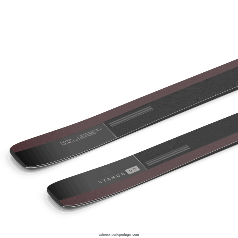 Salomon esquis all-mountain femininos - postura 90 04D6V81007 preto/bordô metálico