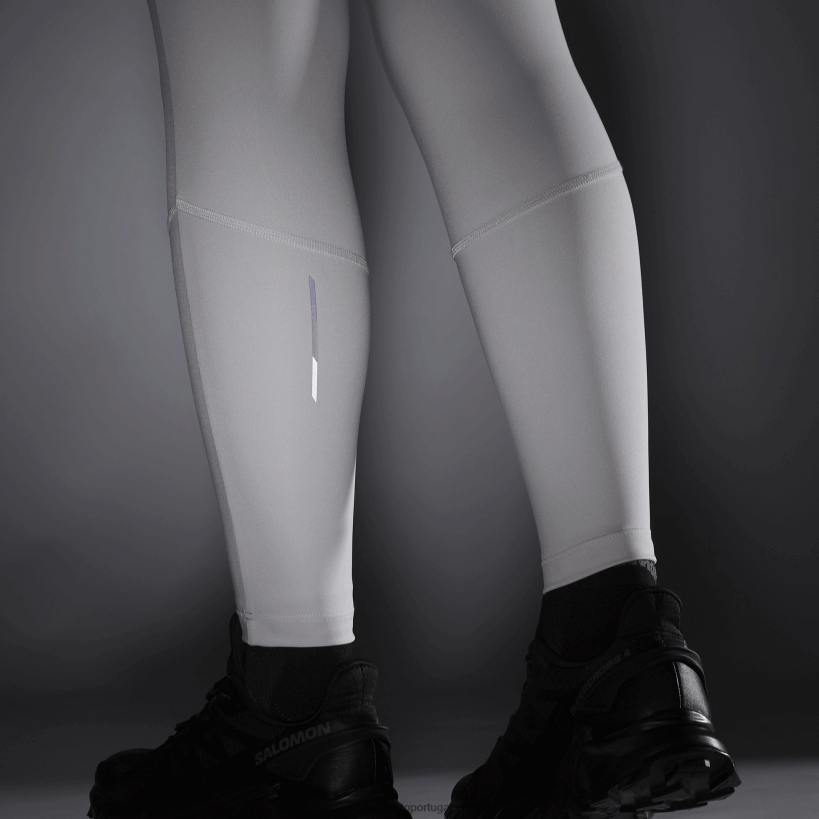 Salomon meia calça 5/6 feminina - cross run 25 04D6V81157 cogumelo ostra/ao