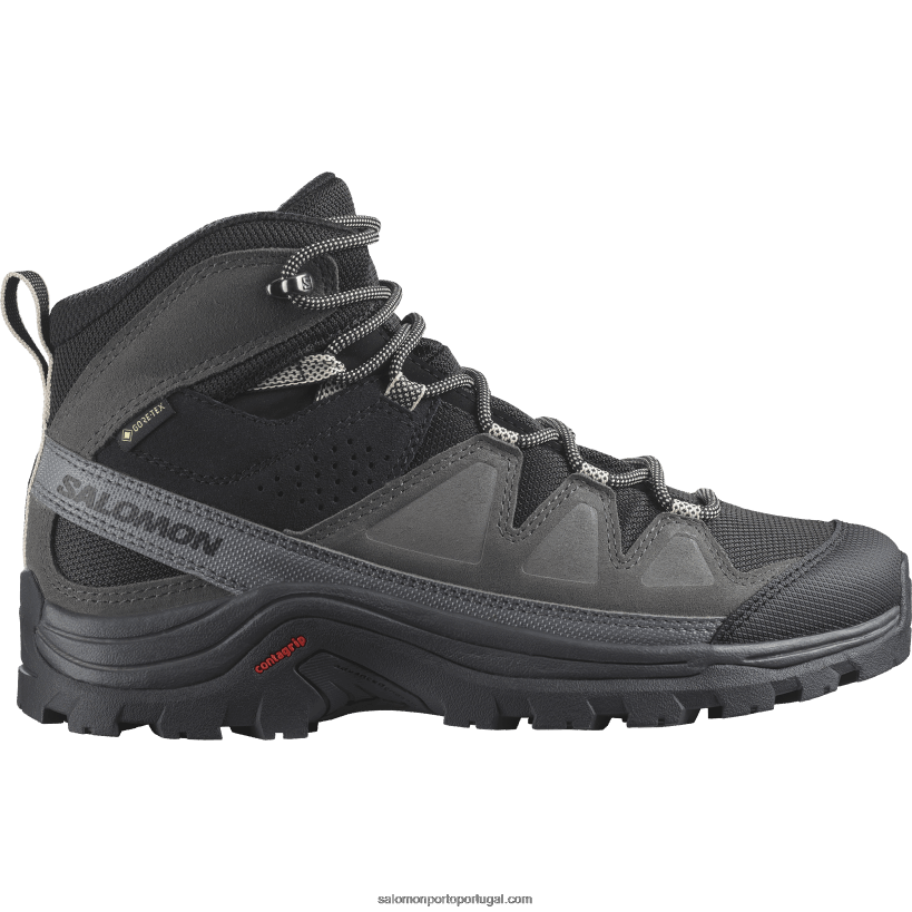 Salomon botas de caminhada em pele para mulher - quest rove gore-tex 04D6V81142 preto/ímã/sombra silenciosa