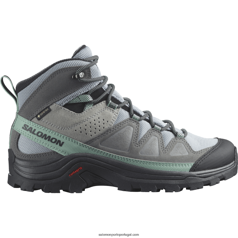 Salomon botas de caminhada em pele para mulher - quest rove gore-tex 04D6V81143 pedreira/sombra silenciosa/preto