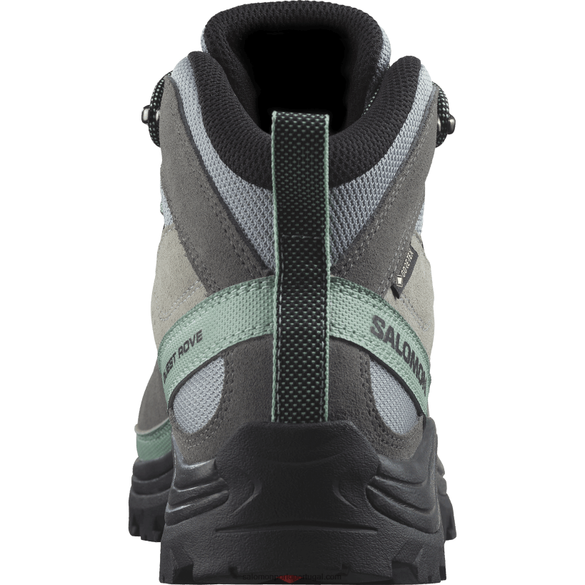 Salomon botas de caminhada em pele para mulher - quest rove gore-tex 04D6V81143 pedreira/sombra silenciosa/preto