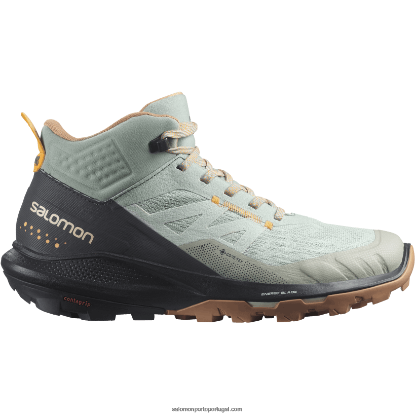Salomon botas de caminhada femininas - outpulse mid gore-tex 04D6V81115 ferro forjado/ébano/laranja brilhante