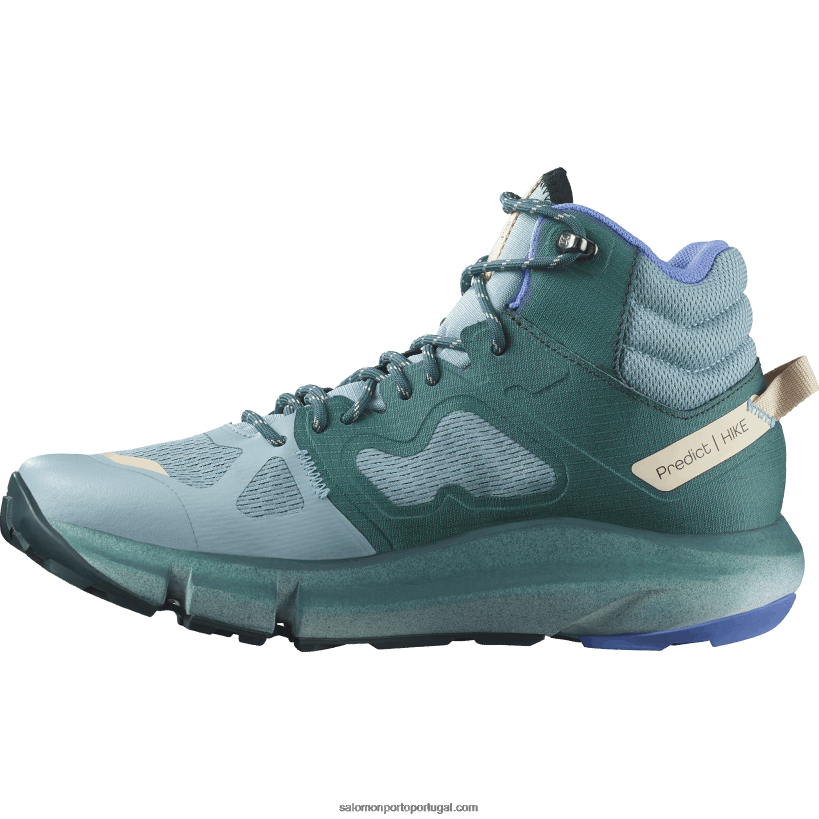 Salomon botas de caminhada femininas - preveja caminhada em meados de gore-tex 04D6V81132 pedra azul/atlântico profundo/céu de granada