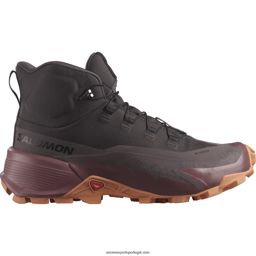 Salomon botas de caminhada para mulheres - caminhada cruzada 2 mid gore-tex 04D6V8737 xisto/gengibre selvagem/ouro coral