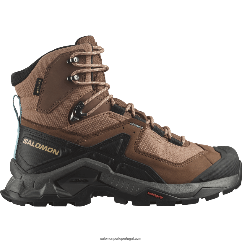 Salomon botas femininas de couro - quest element gore-tex 04D6V81135 mocha mousse/estanho/azul marinho