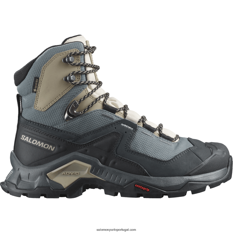 Salomon botas femininas de couro - quest element gore-tex 04D6V81136 ébano/dia chuvoso/tempo tempestuoso