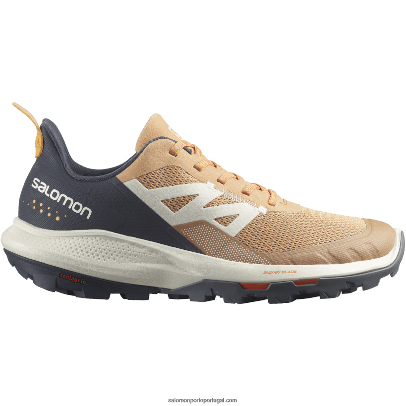 Salomon sapatos de caminhada femininos - outpulse 04D6V81281 feno-grego/ébano/laranja flamejante