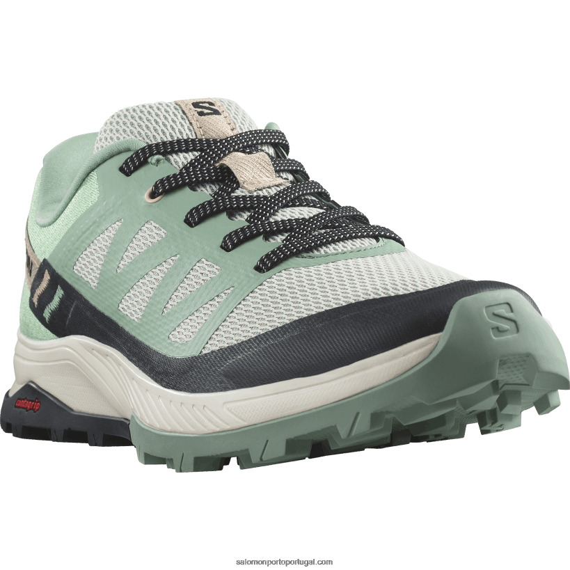 Salomon sapatos de caminhada femininos - outrise 04D6V81279 granito verde/cinza verde/pêssego tenro