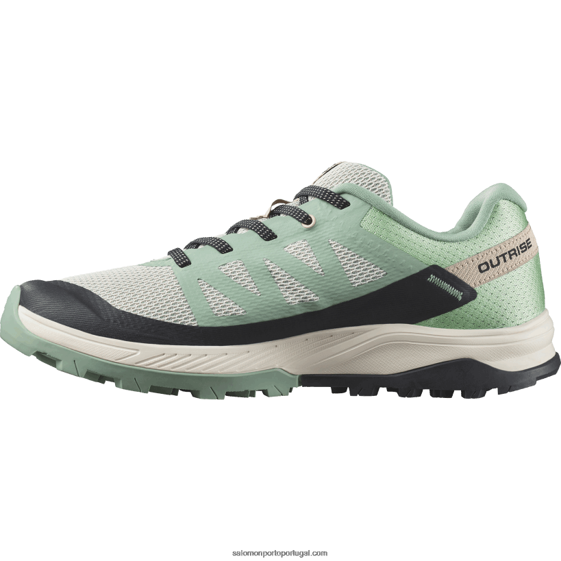 Salomon sapatos de caminhada femininos - outrise 04D6V81279 granito verde/cinza verde/pêssego tenro