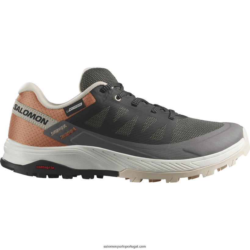 Salomon sapatos de caminhada femininos - outrise clima à prova d'água 04D6V81144 ímã/preto/ouro coral