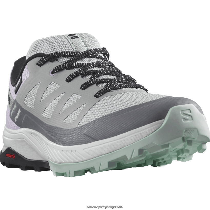 Salomon sapatos de caminhada femininos - outrise clima à prova d'água 04D6V81145 pedreira/flor de orquídea/mandioca