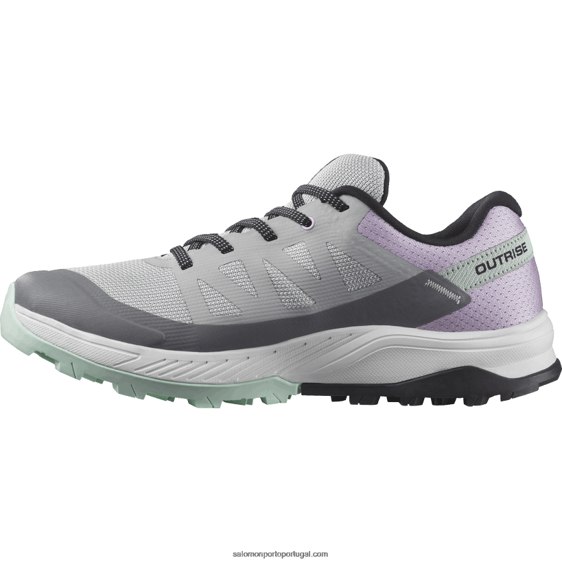 Salomon sapatos de caminhada femininos - outrise clima à prova d'água 04D6V81145 pedreira/flor de orquídea/mandioca