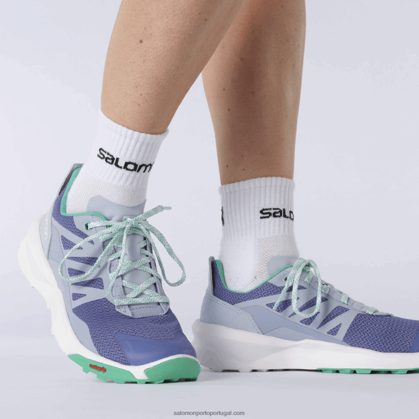 Salomon sapatos de caminhada femininos - patrulha 04D6V81127 manhã de veludo/azul zen/folha de menta