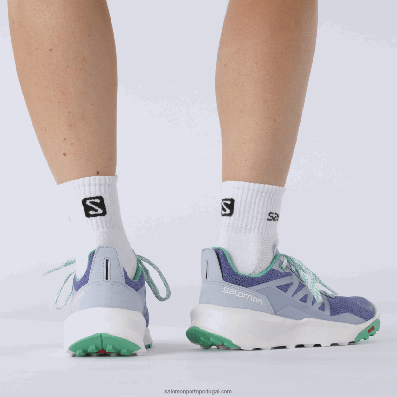 Salomon sapatos de caminhada femininos - patrulha 04D6V81127 manhã de veludo/azul zen/folha de menta