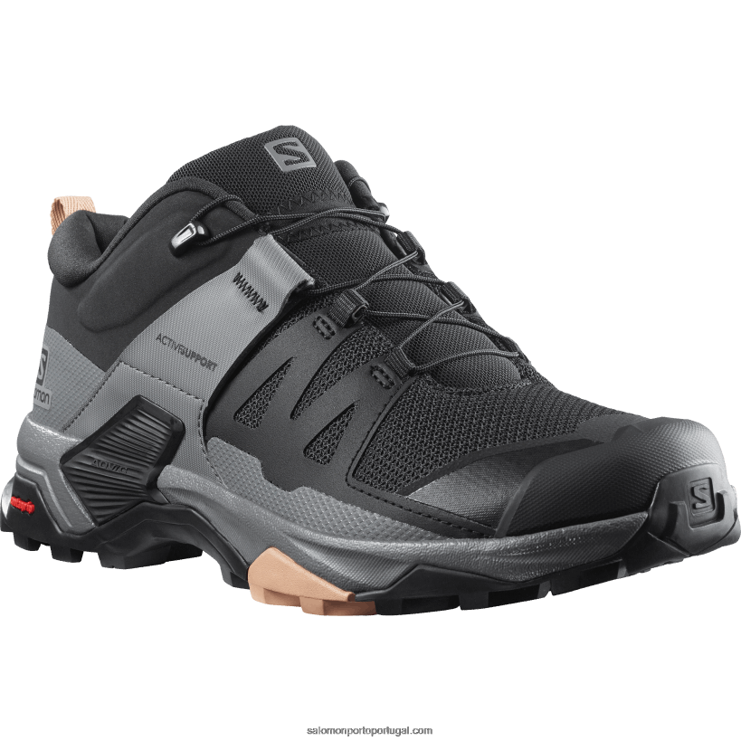 Salomon sapatos de caminhada femininos - x ultra 4 04D6V81119 preto/sombra silenciosa/sirocco